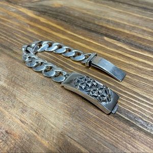 Chrome hearts cross plus id bracelet